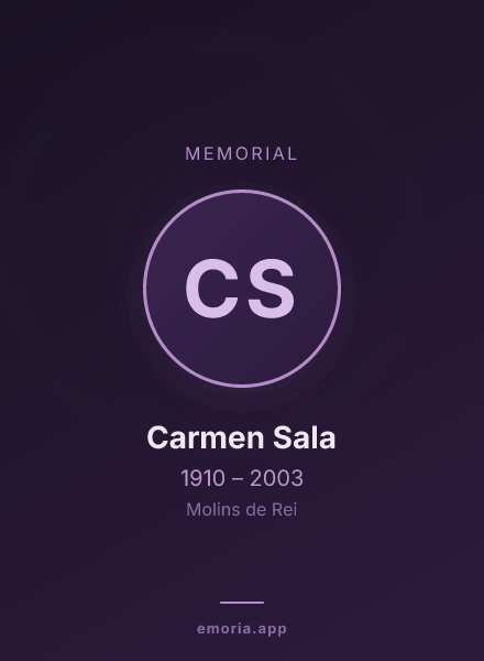 Memorial portrait of Carmen Sala