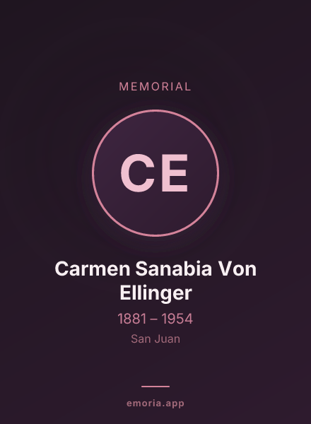 Memorial portrait of Carmen Sanabia Von Ellinger