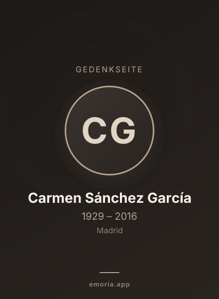 Gedenkportrait von Carmen Sánchez García