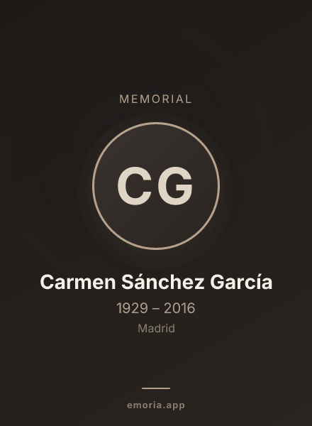 Memorial portrait of Carmen Sánchez García