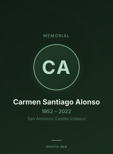 Memorial portrait of Carmen Santiago Alonso