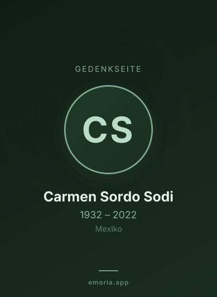 Gedenkportrait von Carmen Sordo Sodi