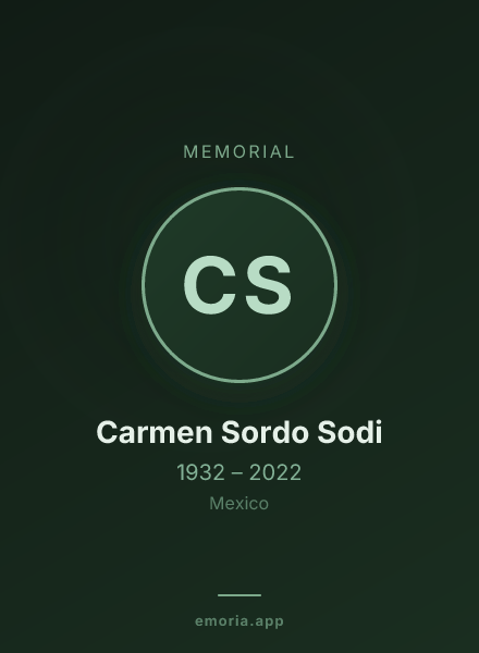 Memorial portrait of Carmen Sordo Sodi