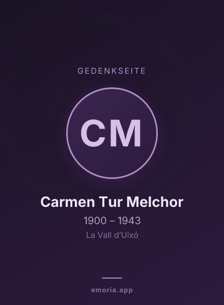 Gedenkportrait von Carmen Tur Melchor