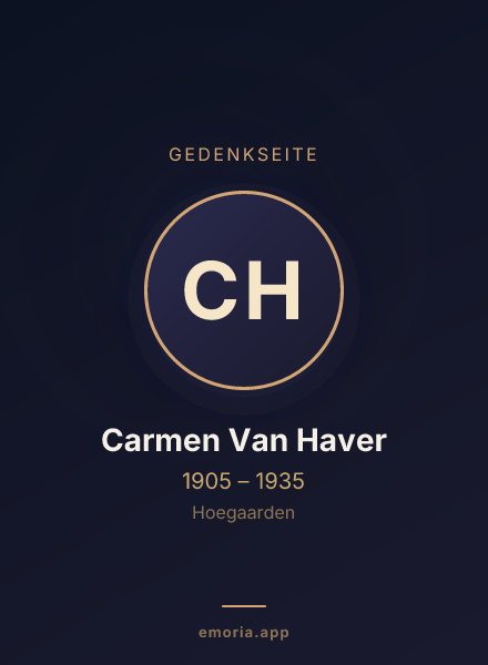 Gedenkportrait von Carmen Van Haver