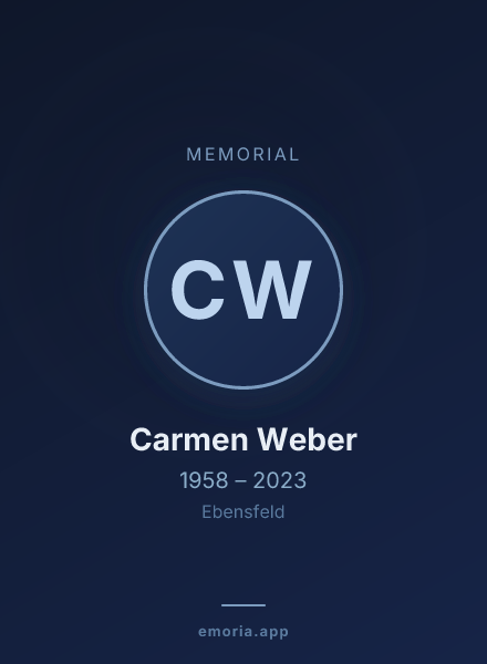 Memorial portrait of Carmen Weber