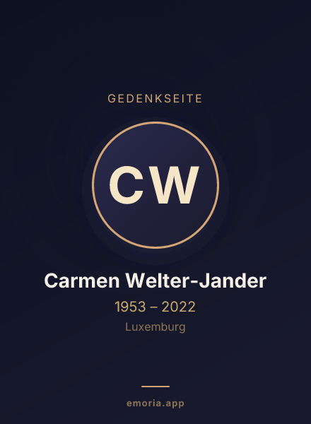 Gedenkportrait von Carmen Welter-Jander