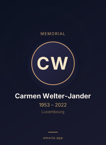 Memorial portrait of Carmen Welter-Jander