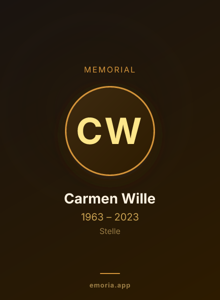 Memorial portrait of Carmen Wille