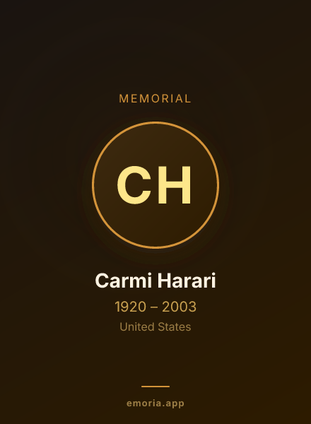 Memorial portrait of Carmi Harari