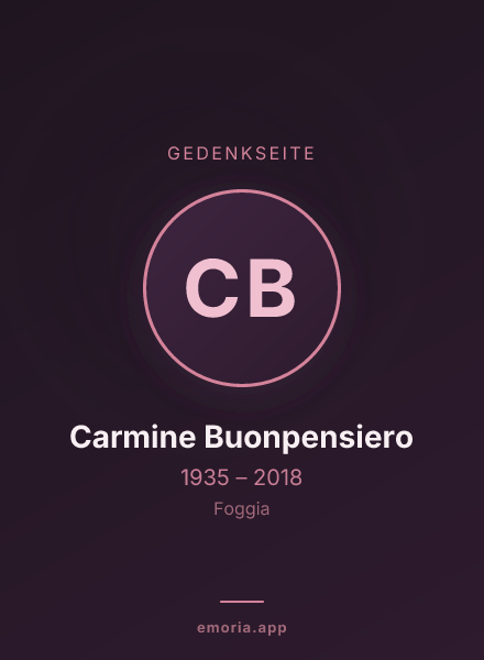 Gedenkportrait von Carmine Buonpensiero