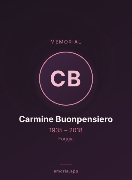 Memorial portrait of Carmine Buonpensiero