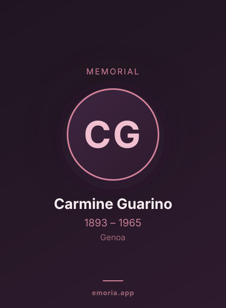 Memorial portrait of Carmine Guarino