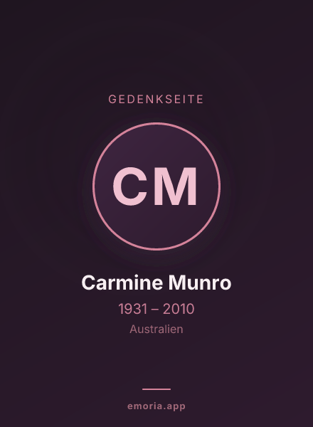Gedenkportrait von Carmine Munro