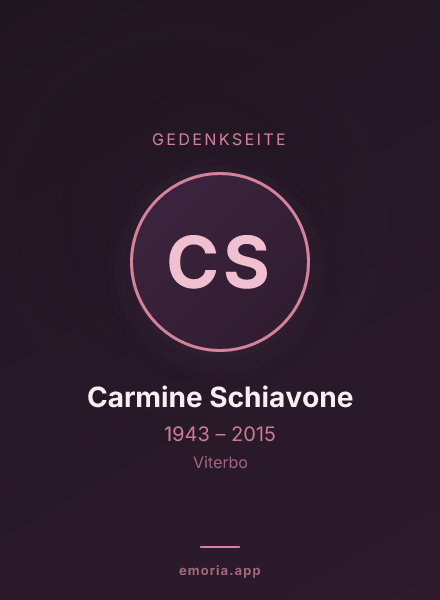 Gedenkportrait von Carmine Schiavone