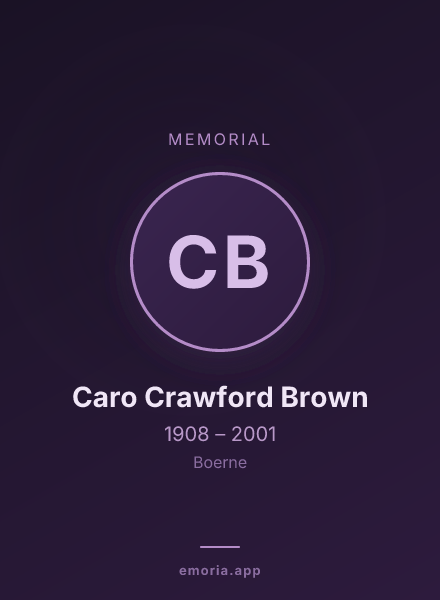 Memorial portrait of Caro Crawford Brown