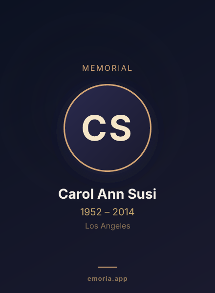 Memorial portrait of Carol Ann Susi