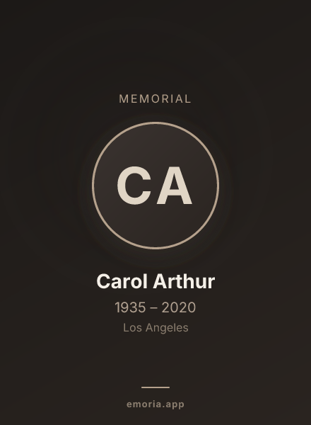 Memorial portrait of Carol Arthur