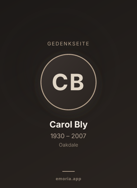 Gedenkportrait von Carol Bly