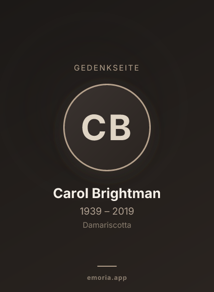 Gedenkportrait von Carol Brightman
