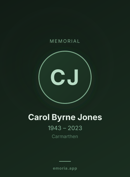 Memorial portrait of Carol Byrne Jones