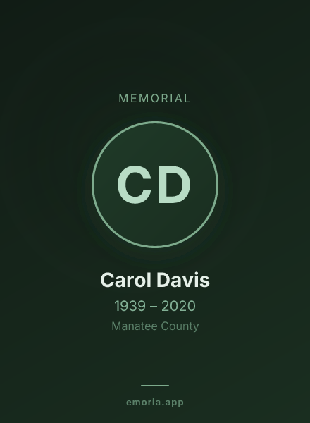 Memorial portrait of Carol Davis