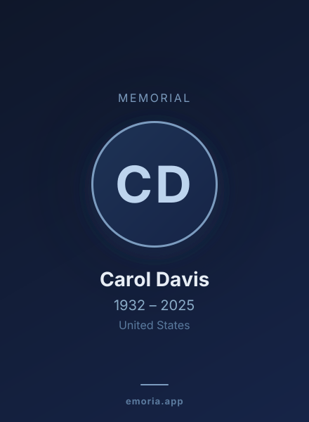 Memorial portrait of Carol Davis
