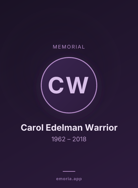 Memorial portrait of Carol Edelman Warrior