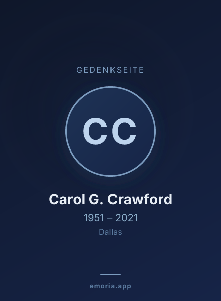 Gedenkportrait von Carol G. Crawford
