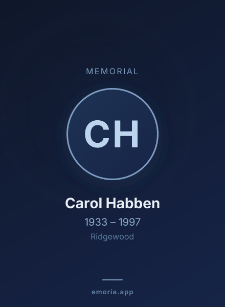 Memorial portrait of Carol Habben