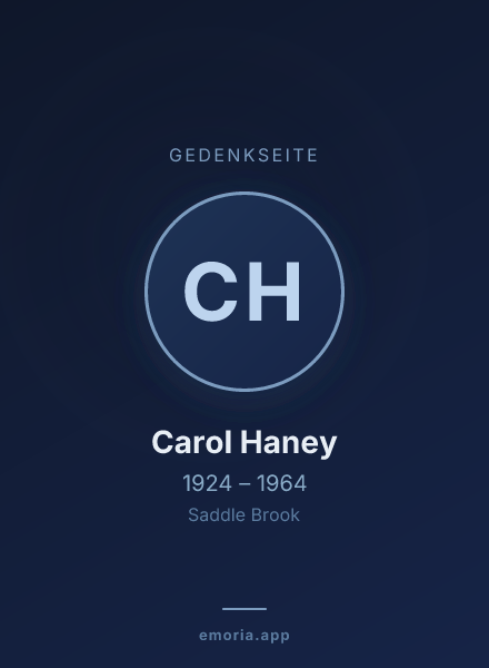 Gedenkportrait von Carol Haney
