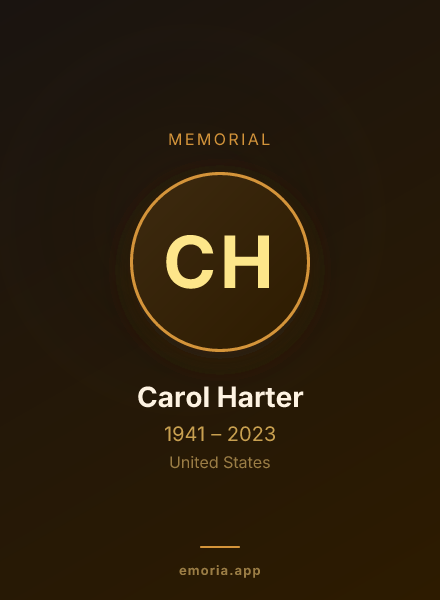 Memorial portrait of Carol Harter