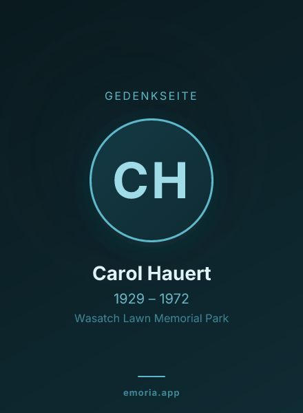 Gedenkportrait von Carol Hauert