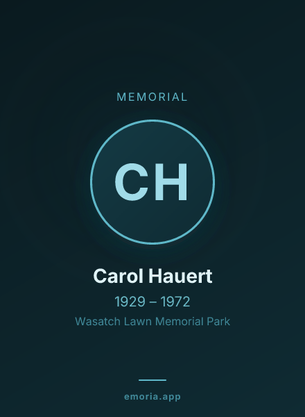 Memorial portrait of Carol Hauert