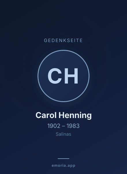 Gedenkportrait von Carol Henning