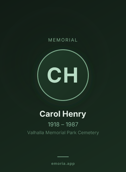 Memorial portrait of Carol Henry