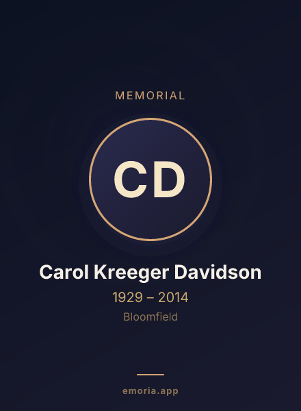 Memorial portrait of Carol Kreeger Davidson