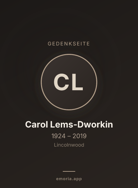 Gedenkportrait von Carol Lems-Dworkin