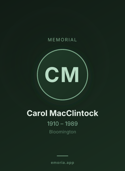 Memorial portrait of Carol MacClintock
