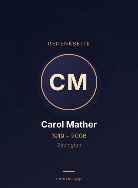Gedenkportrait von Carol Mather