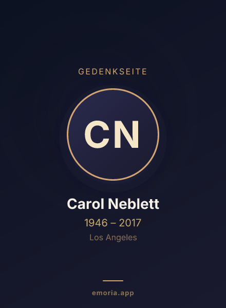 Gedenkportrait von Carol Neblett
