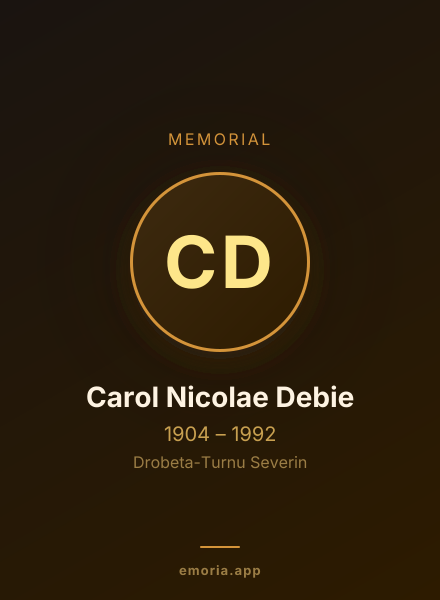 Memorial portrait of Carol Nicolae Debie