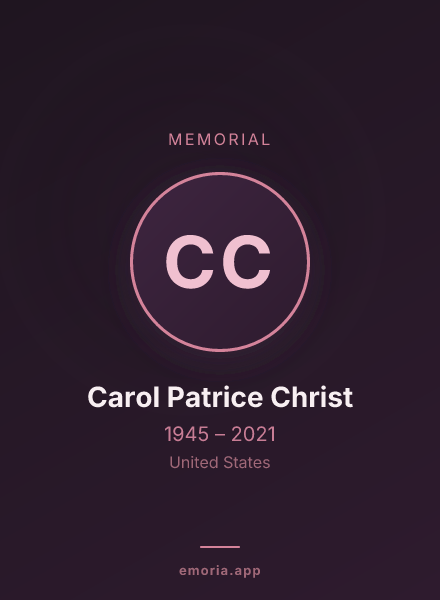 Memorial portrait of Carol Patrice Christ