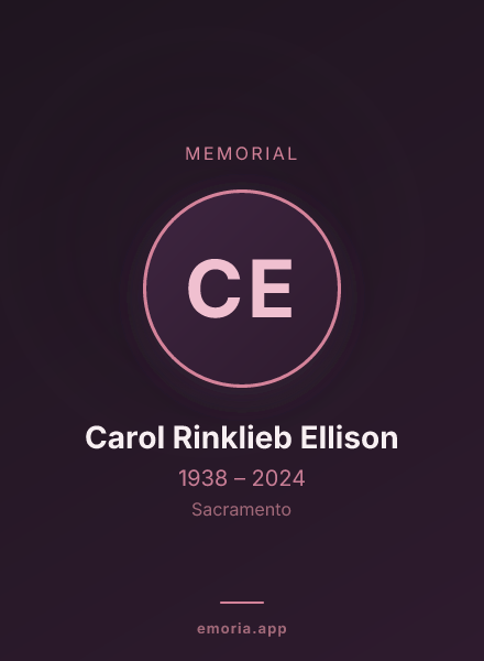 Memorial portrait of Carol Rinklieb Ellison