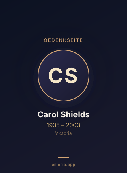 Gedenkportrait von Carol Shields