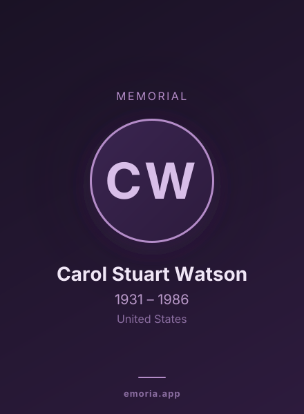 Memorial portrait of Carol Stuart Watson