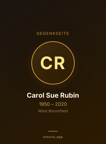 Gedenkportrait von Carol Sue Rubin