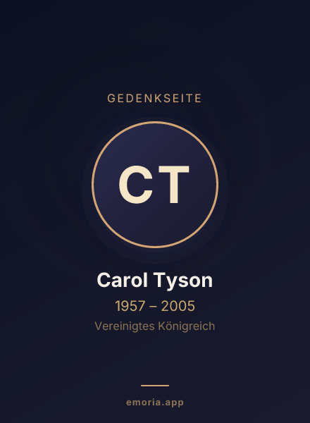 Gedenkportrait von Carol Tyson