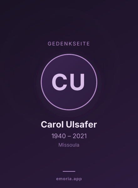 Gedenkportrait von Carol Ulsafer