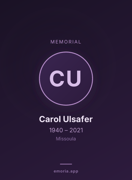 Memorial portrait of Carol Ulsafer